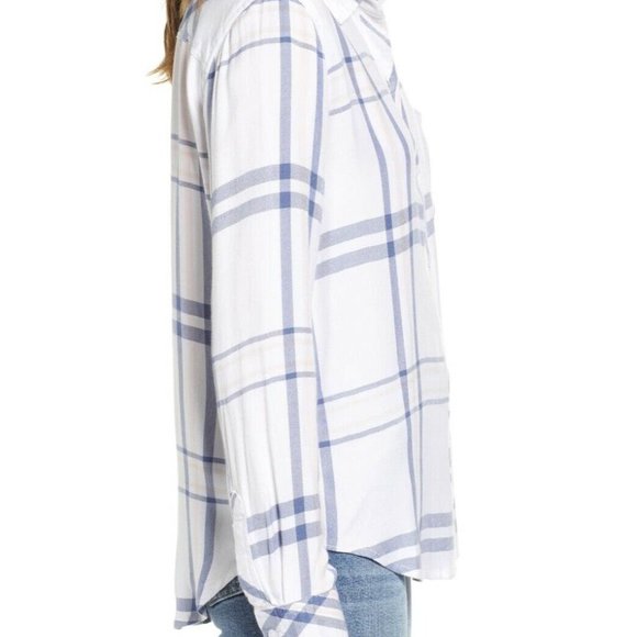 NEW RAILS Hunter Plaid Shirt In Indigo Powder Blus - Picture 3 of 8